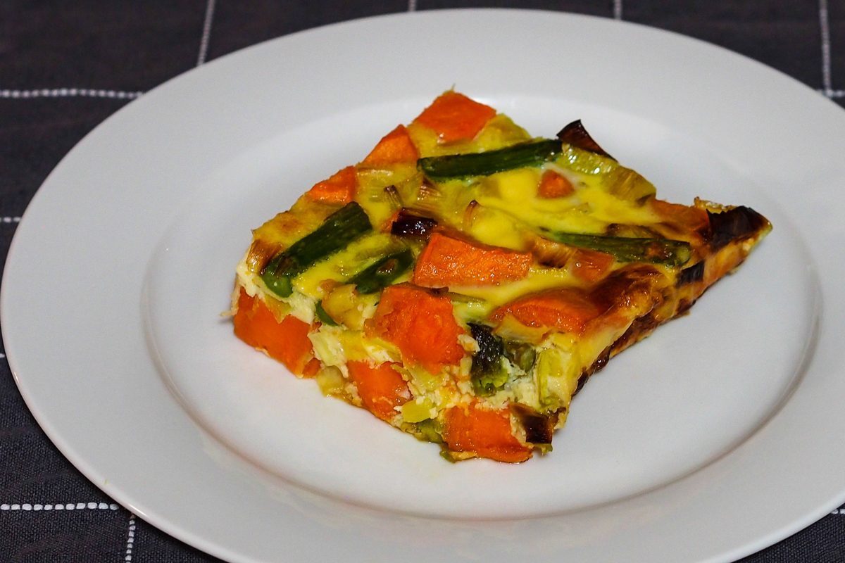 Roasted sweet potato and asparagus frittata – – by Tania Logan, Dietitian and Diabetes Educator